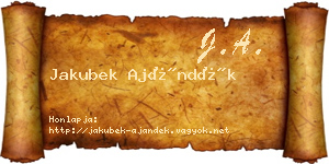 Jakubek Ajándék névjegykártya